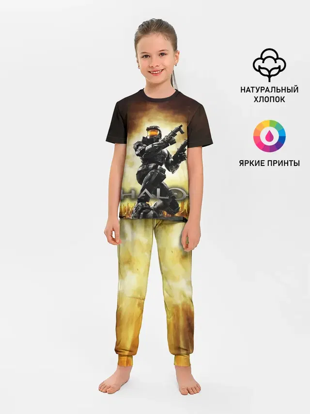 Детская пижама с брюками с принтом «Halo Infinite»