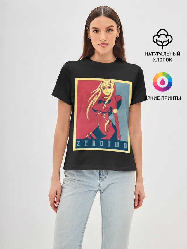 Женская базовая футболка с принтом «02 Poster»