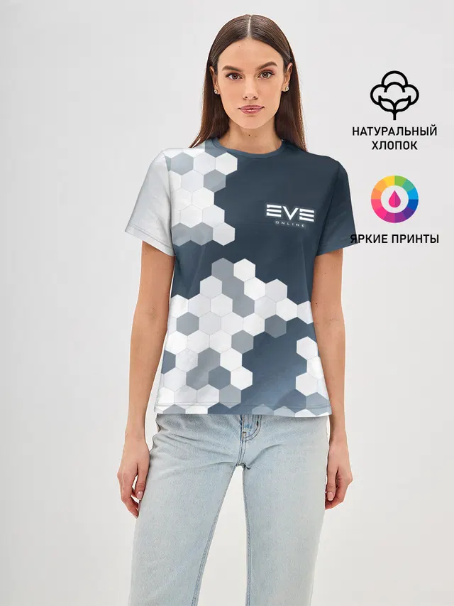 Женская базовая футболка с принтом «EVE online — ИВ ОНЛАЙН»