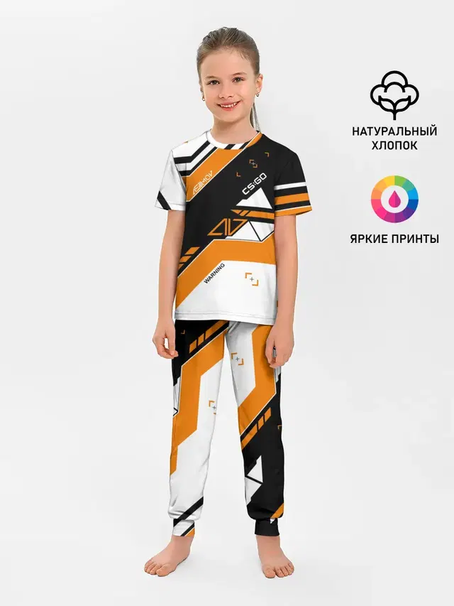 Детская пижама с брюками с принтом «Counter-Strike — CS:GO - Asiimov Inverted»