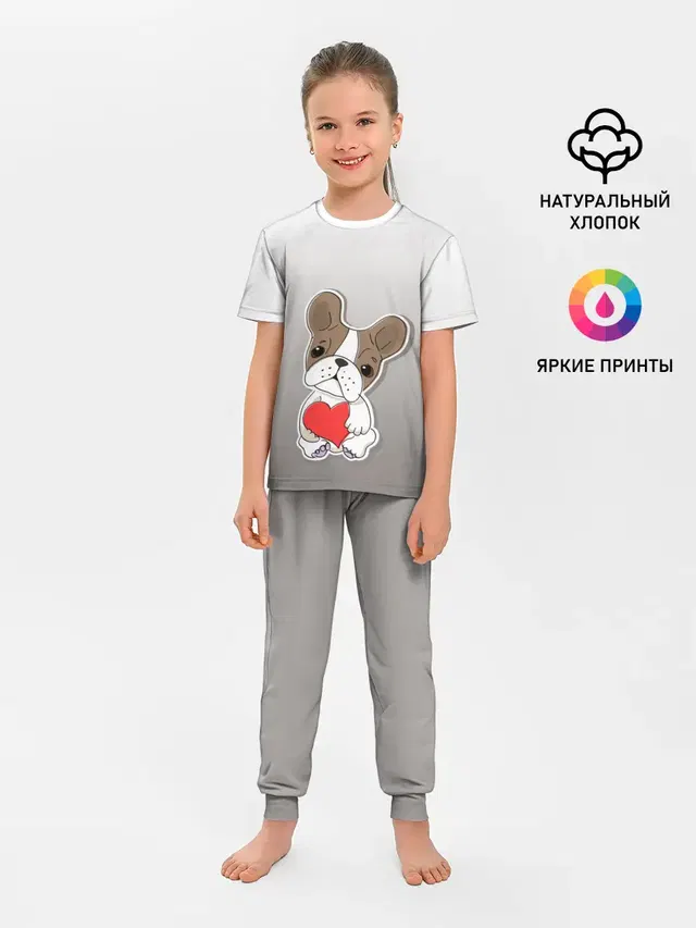 французский бульдог сердечко