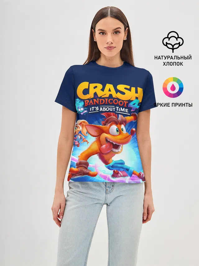 Женская базовая футболка с принтом «Игры — Crash Bandicoot»