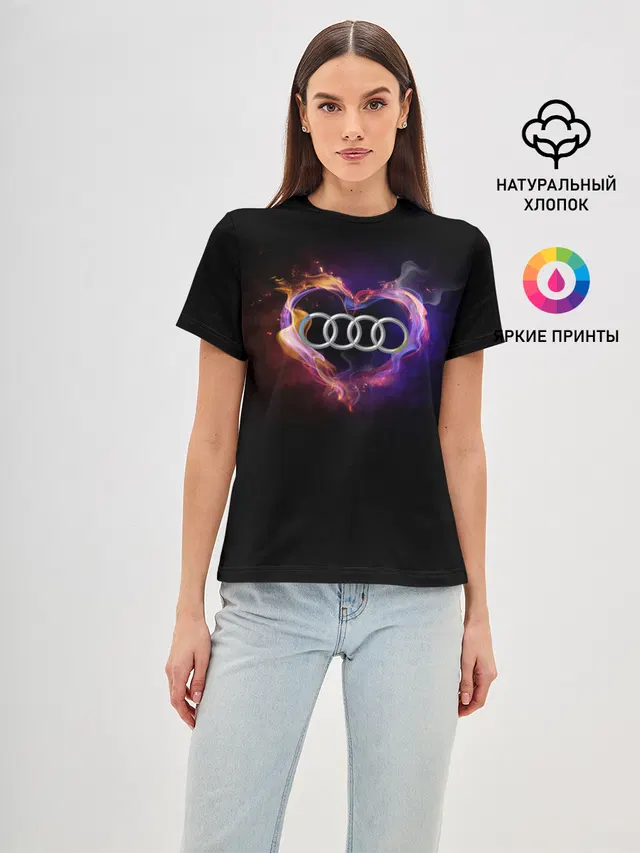 Женская базовая футболка с принтом «Audi»
