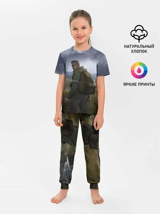 Детская пижама с брюками с принтом «Dayz Poster Дейзи Постер»