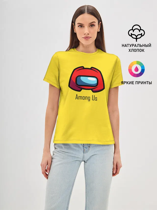 Женская базовая футболка с принтом «Among Us LoGo»