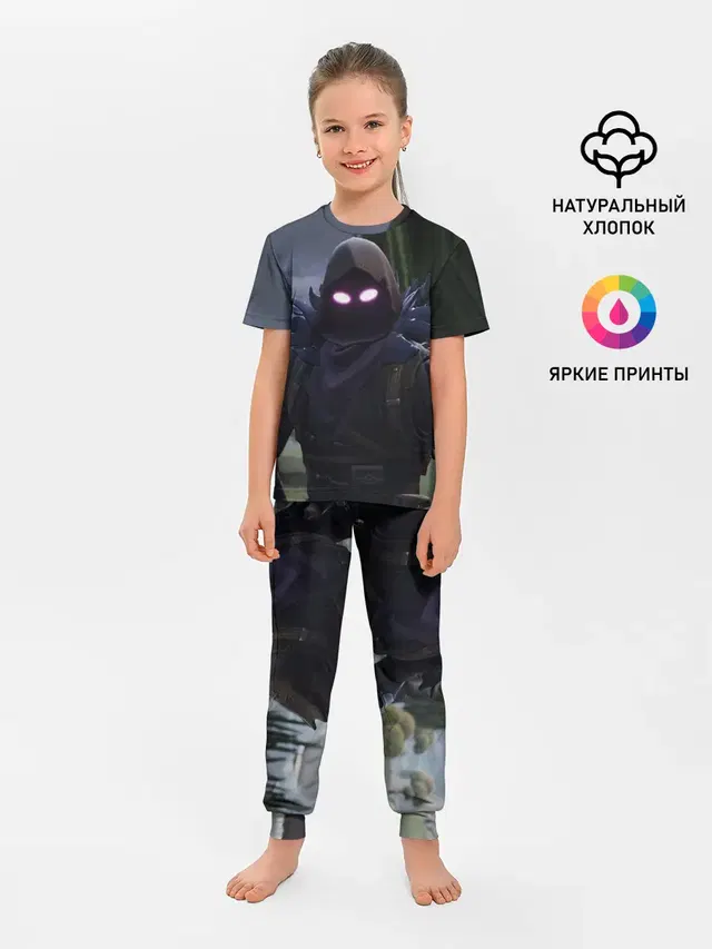 Детская пижама с брюками с принтом «Raven outfit»