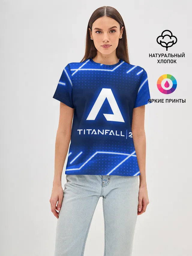 Женская базовая футболка с принтом «Titanfall — TITANFALL 2»