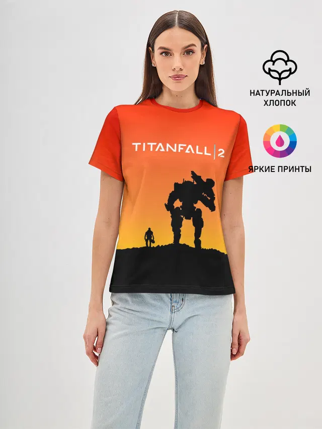 Женская базовая футболка с принтом «Titanfall — TITANFALL 2»