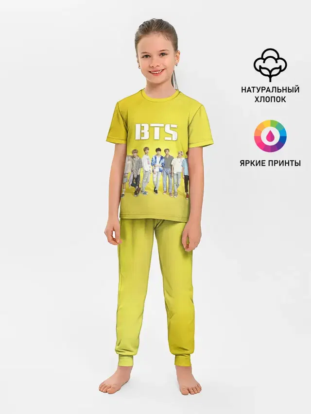 Детская пижама с брюками с принтом «BTS»