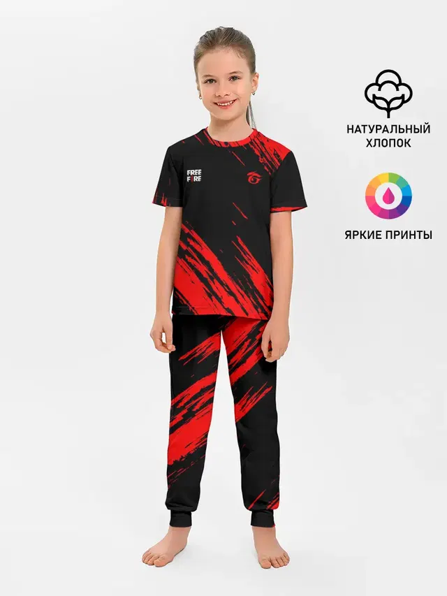 Детская пижама с брюками с принтом «FF Garena»
