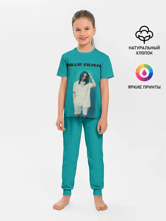 Детская пижама с брюками с принтом «Billie Eilish»