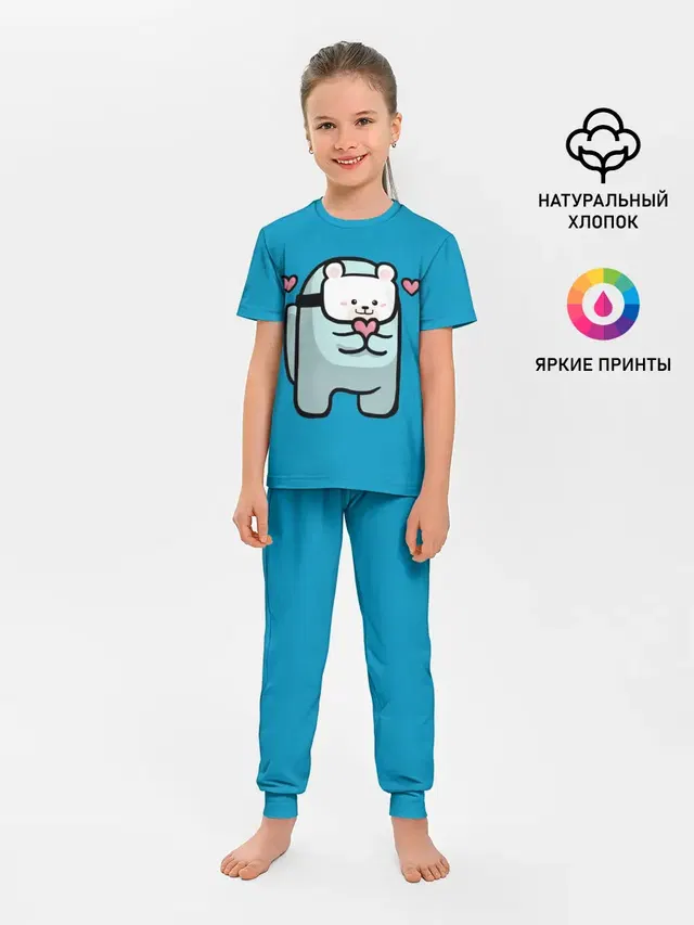 Детская пижама с брюками с принтом «Амонг Ас — Nyan Cat»