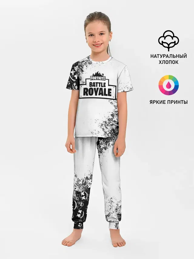 Детская пижама с брюками с принтом «Marshmello — Fortnite & Marshmello»