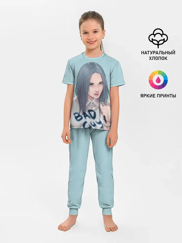 Детская пижама с брюками с принтом «Billie Eilish»