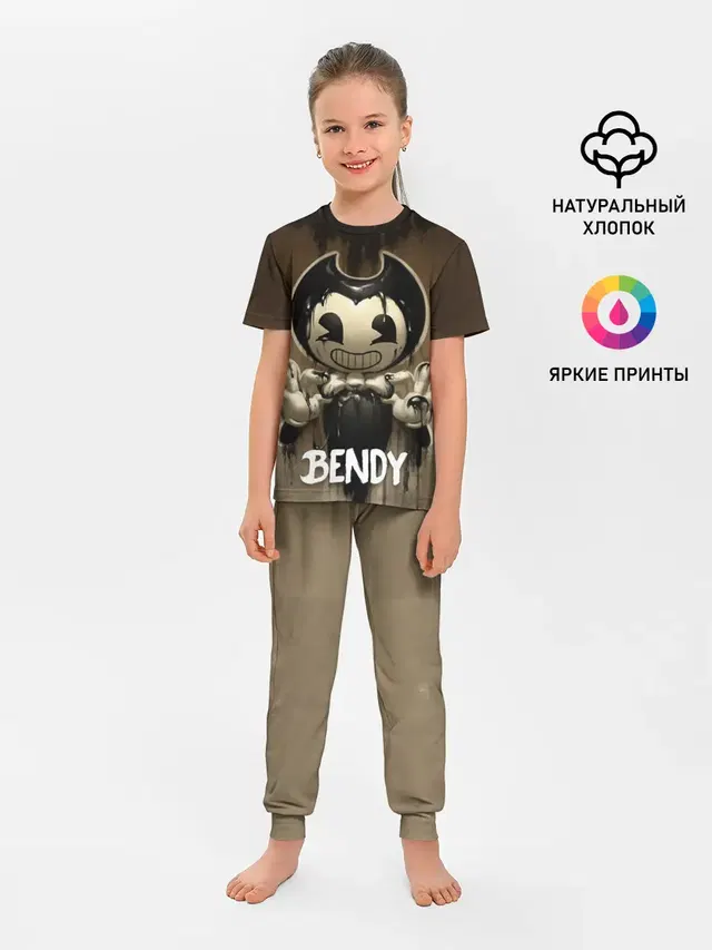 Детская пижама с брюками с принтом «Bendy and the ink machine — Bendy»
