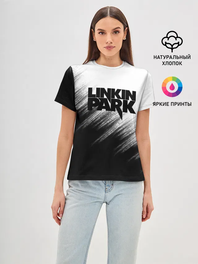 Женская базовая футболка с принтом «Linkin Park»