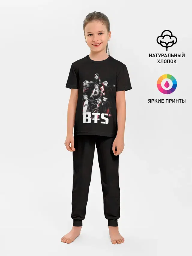 Детская пижама с брюками с принтом «BTS»