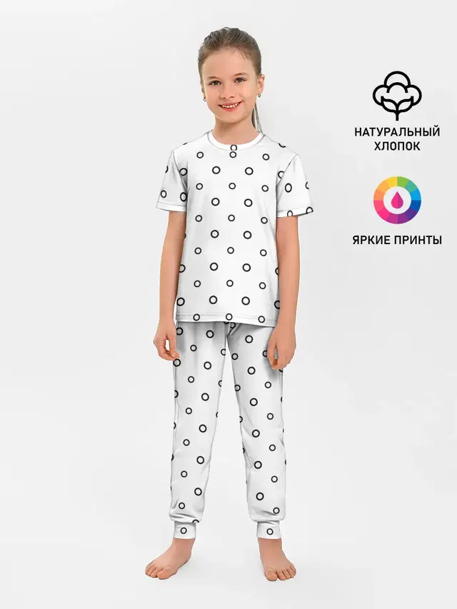 Черно-белый узор в горошек.