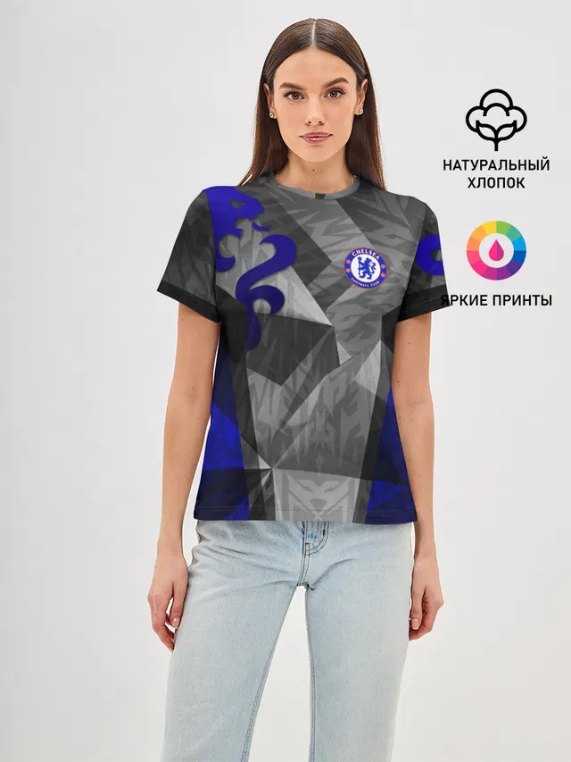 Женская базовая футболка с принтом «Челси — Chelsea | Челси»