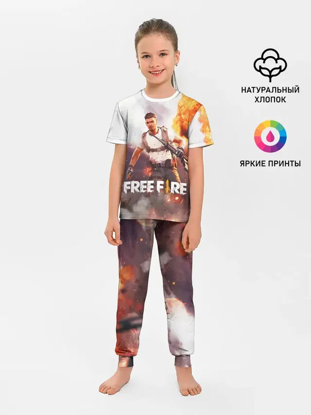 Детская пижама с брюками с принтом «explosion — FREE FIRE»