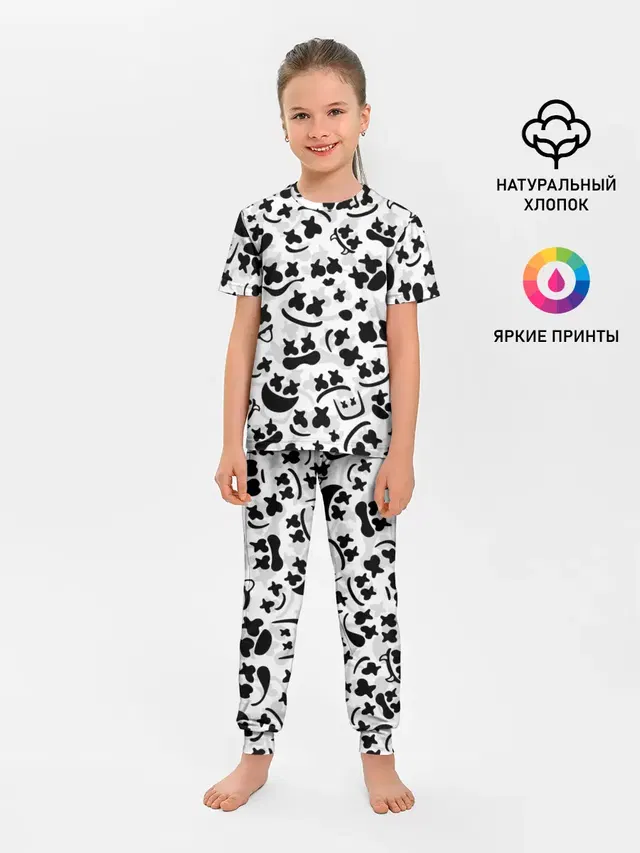 Детская пижама с брюками с принтом «Marshmello — MARSHMELLO FACE»