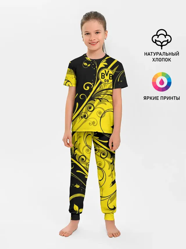 Детская пижама с брюками с принтом «Borussia — ФК БОРУССИЯ — FC BORUSSIA»