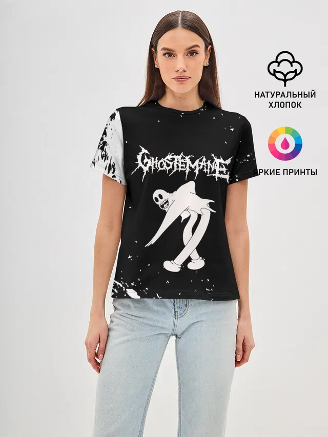 Женская базовая футболка с принтом «GHOSTEMANE»