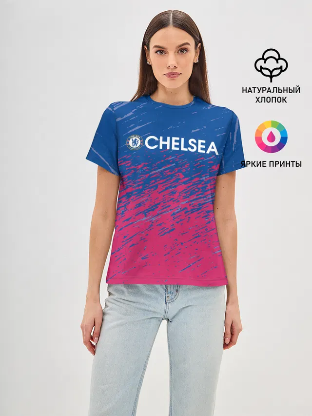 Женская базовая футболка с принтом «Челси — Chelsea / Челси.»