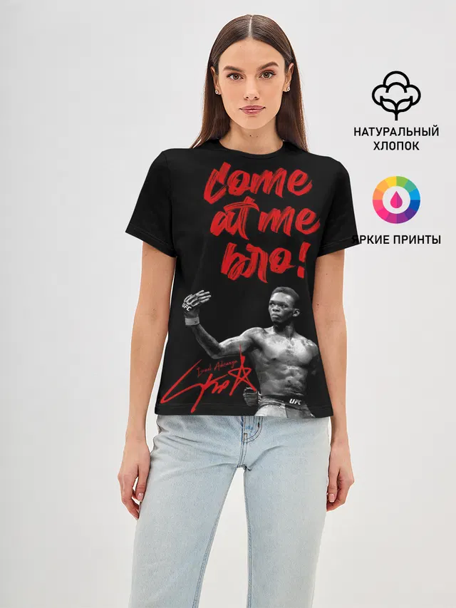 Женская базовая футболка с принтом «MMA — Israel Adesanya»
