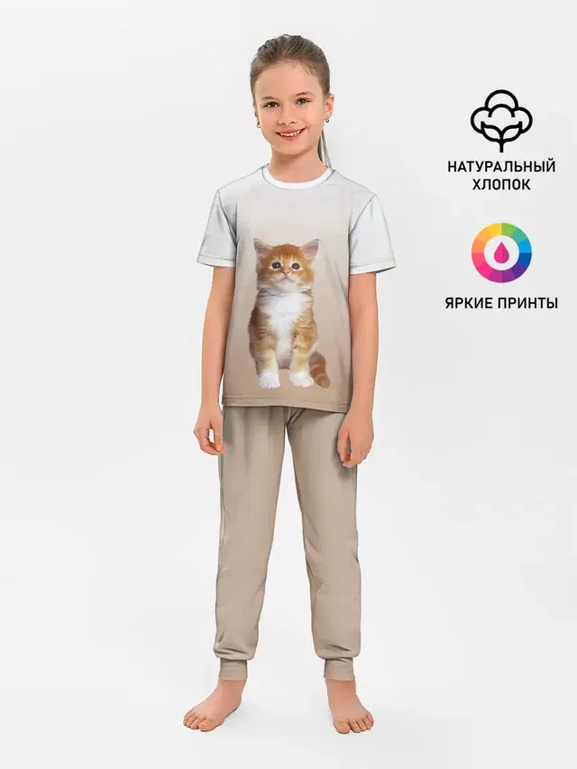 бело-рыжий котенок реализм
