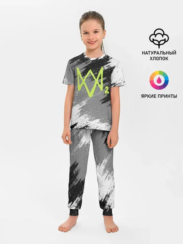 Детская пижама с брюками с принтом «Graffiti style»