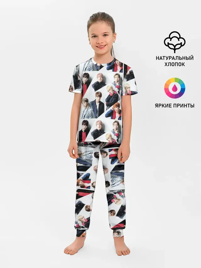 Детская пижама с брюками с принтом «BTS — BTS COLLAGE»