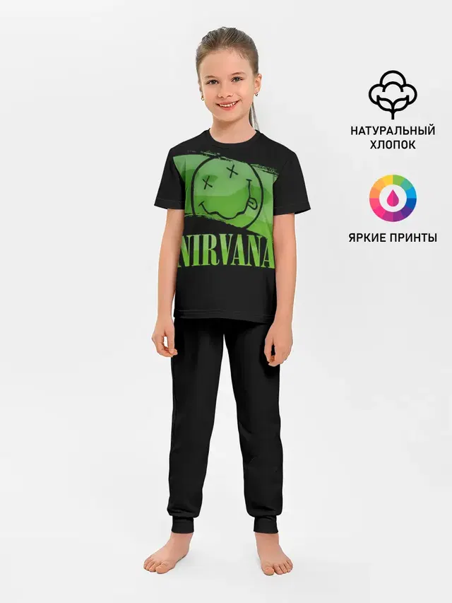 Детская пижама с брюками с принтом «Nirvana smiley»