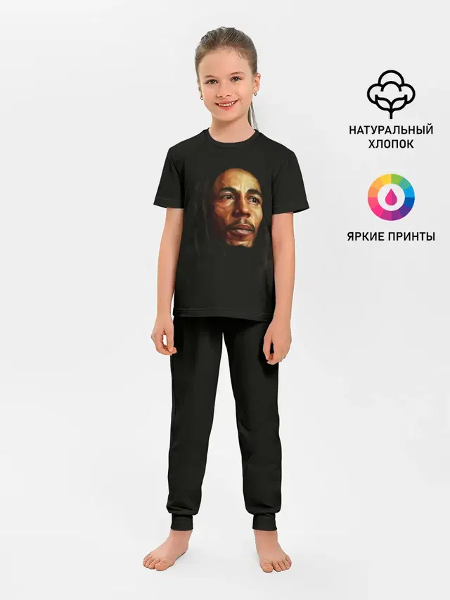 Детская пижама с брюками с принтом «Боб Марли — Bob Marley Art»