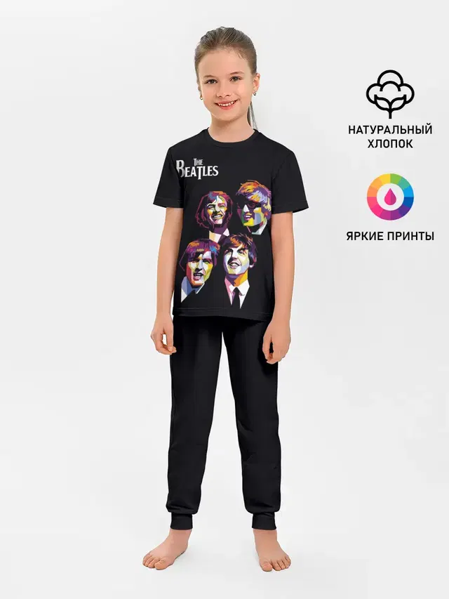 Детская пижама с брюками с принтом «The Beatles»