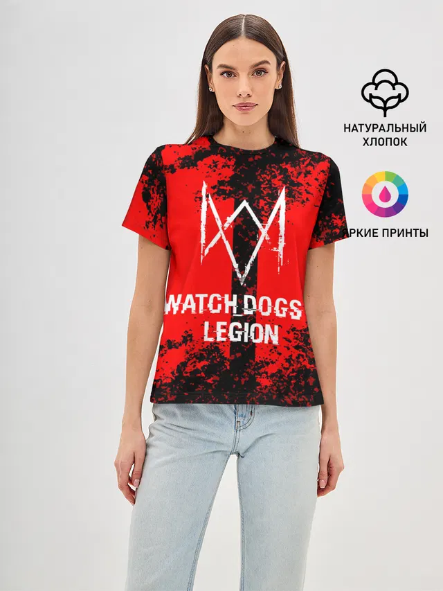 Женская базовая футболка с принтом «Grunge — Watch Dogs: Legion.»
