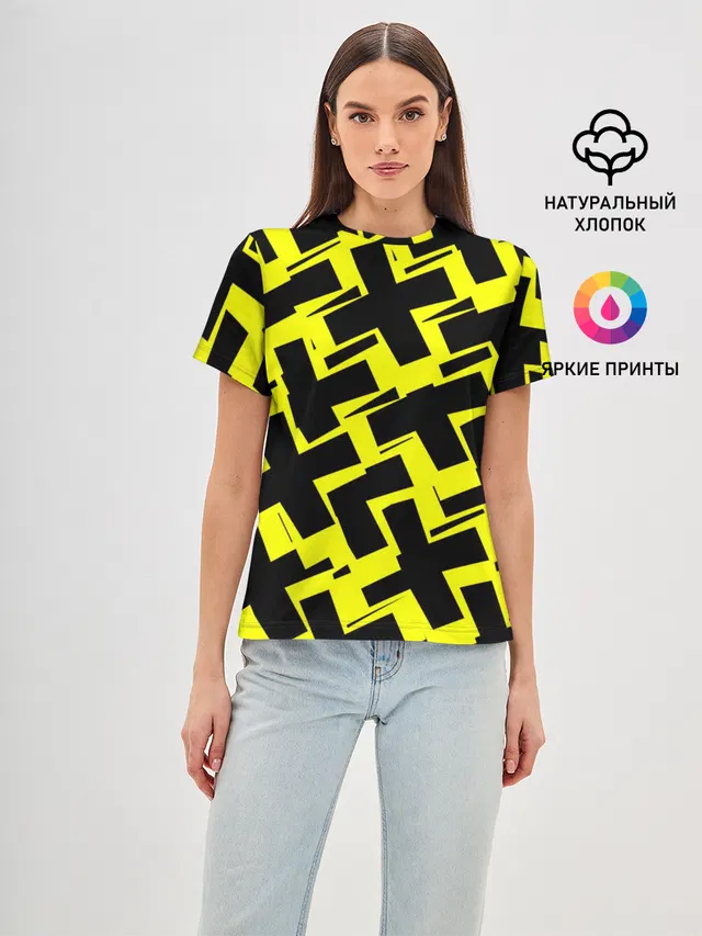 Женская базовая футболка с принтом «Геометрия — Background»