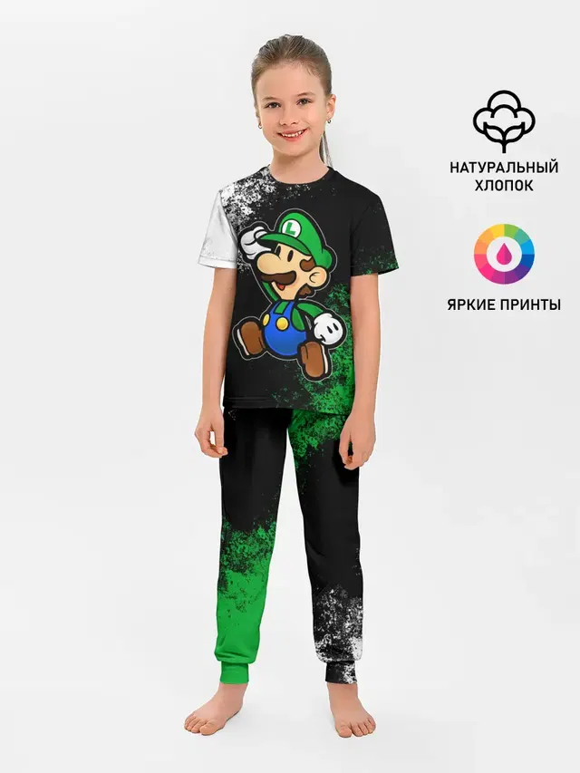 Детская пижама с брюками с принтом «Mario — Luigis Mansion»