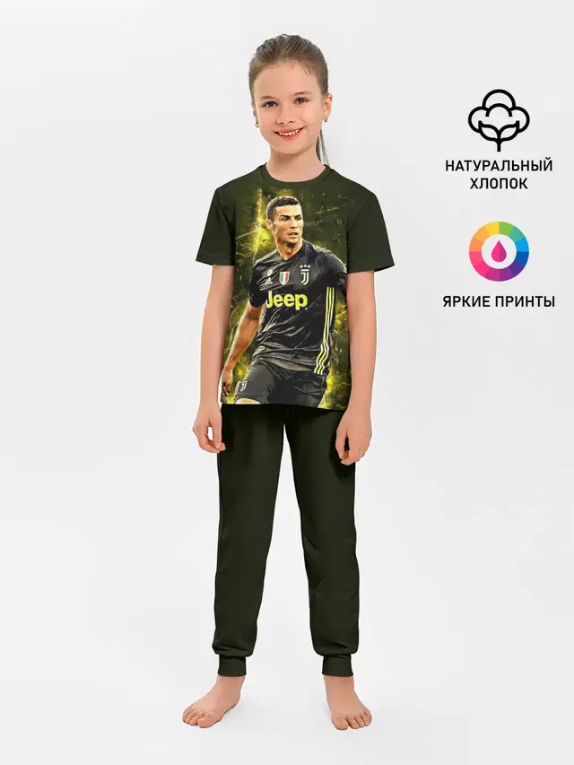 Детская пижама с брюками с принтом «Ювентус — Cristiano Ronaldo»