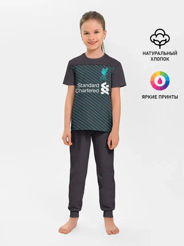 Детская пижама с брюками с принтом «Ливерпуль — Liverpool 19-20 home - форма.»