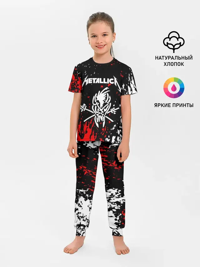 Детская пижама с брюками с принтом «Metallica»