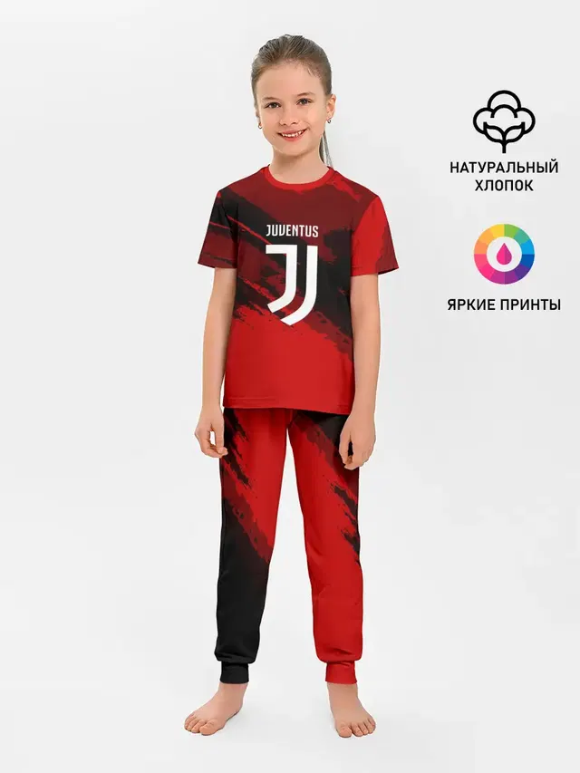 Детская пижама с брюками с принтом «Ювентус — JUVENTUS SPORT RED»