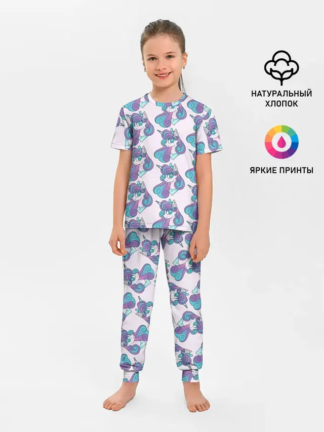 Детская пижама с брюками с принтом «My Little Pony — Пони узор»