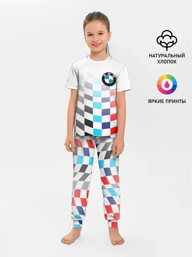 Детская пижама с брюками с принтом «BMW — BMW GROUP — M PERFORMANCE BMW SPORT»