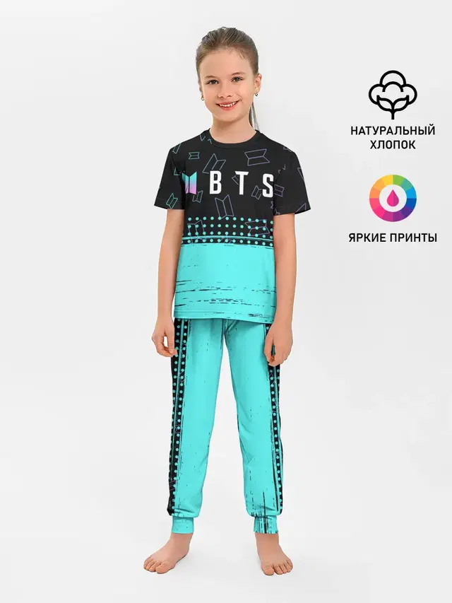 Детская пижама с брюками с принтом «BTS»