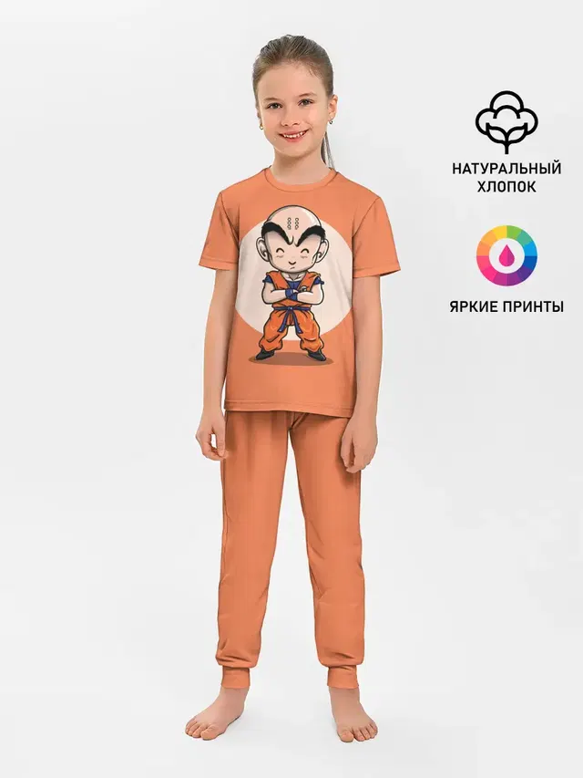 Детская пижама с брюками с принтом «Dragon ball — Куририн»