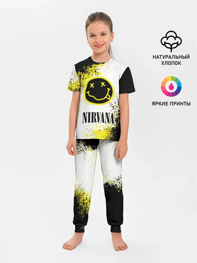 Детская пижама с брюками с принтом «Nirvana»