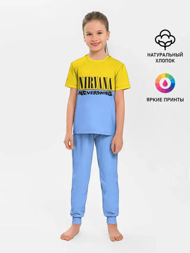 Детская пижама с брюками с принтом «Nirvana nevermino»