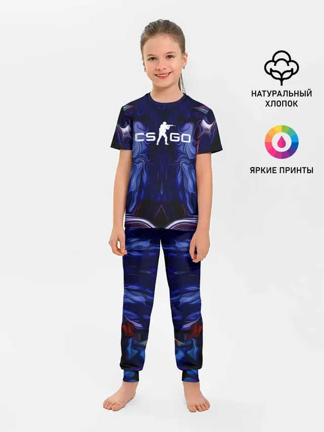 Детская пижама с брюками с принтом «Counter-Strike — CS GO WAVES SKIN»