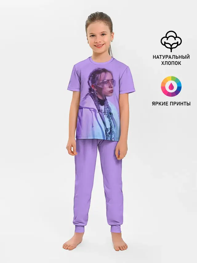 Детская пижама с брюками с принтом «Billie Eilish»